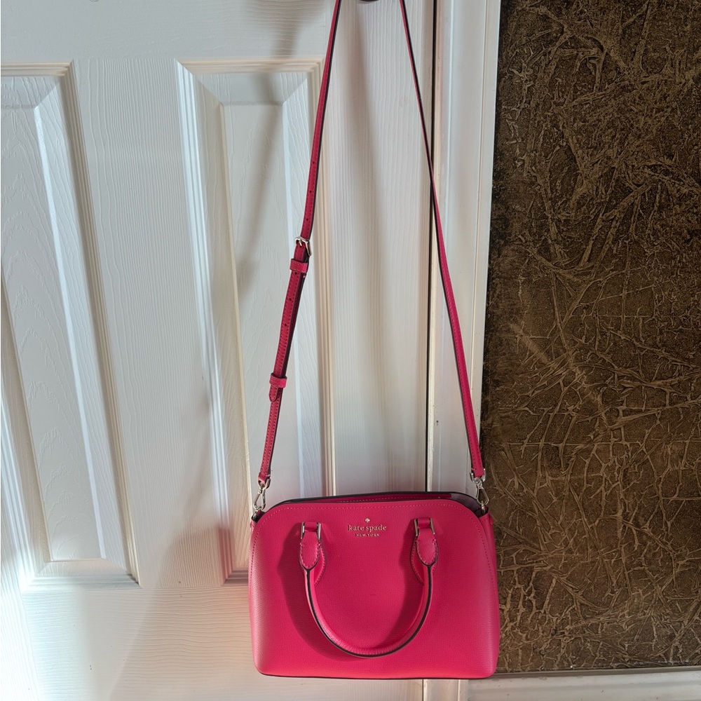 Kate Spade Pink Pebbled Leather Satchel Crossbody